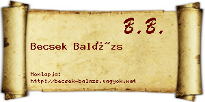 Becsek Balázs névjegykártya